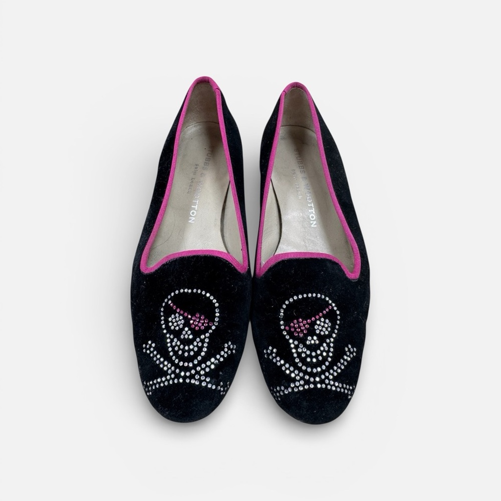 Stubbs & Wootton Palm Beach velvet slippers size 6.5